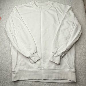 Lululemon Perfectly Oversized Crop Crewneck Womens Small White Sweatshirt